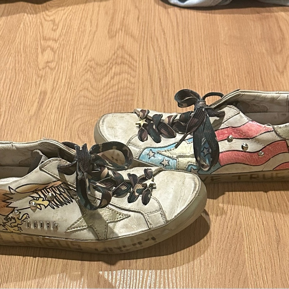 Golden Goose customized patriotic sneakers